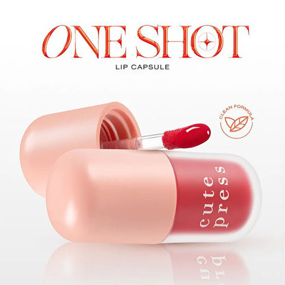 Cute Press Lip Capsule - Coral Shot with Raspberry Oil - Beauty Buddy