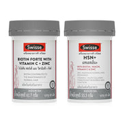 SWISSE Set 2 Items Hsn+ 60 Tablets + Biotin Forte With Vitamin C + Zinc 60 Tablets