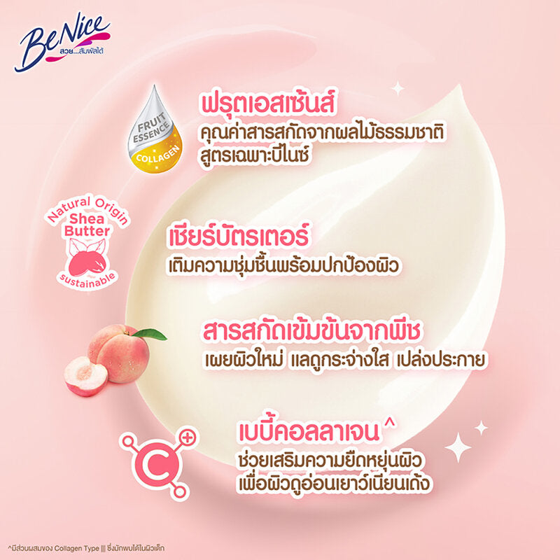 BeNice Glow & Moist Peachy Peach Shea Butter Collagen Body Lotion 170ml
