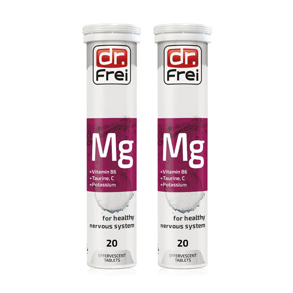 Dr.Frei Magnesium + Vitamin B6 + Taurine + Vitamin C + Potassium Effervescent Tablet Dietary Supplement 20 Tablets x 2pcs