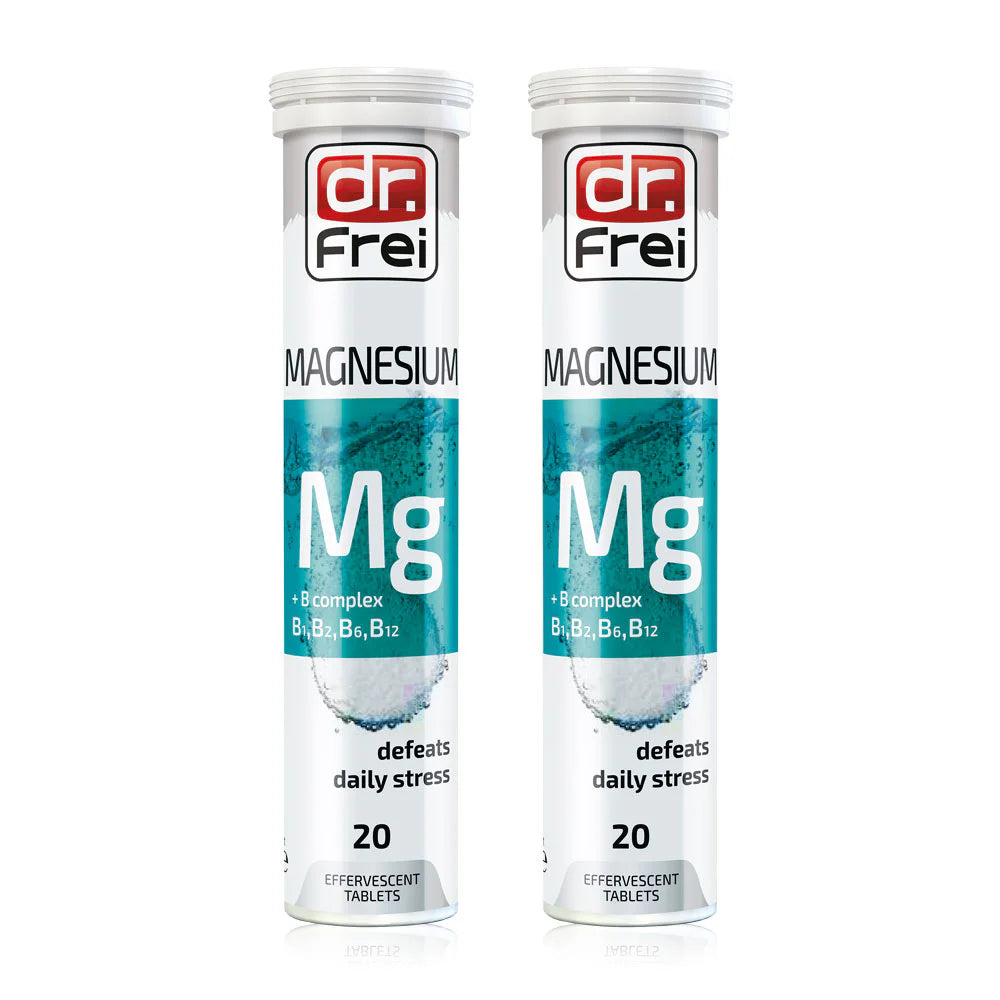 Dr.Frei Magnesium + Vitamin B1 B2 B6 And B12 Effervescent Tablets 20 Tablets x 2pcs