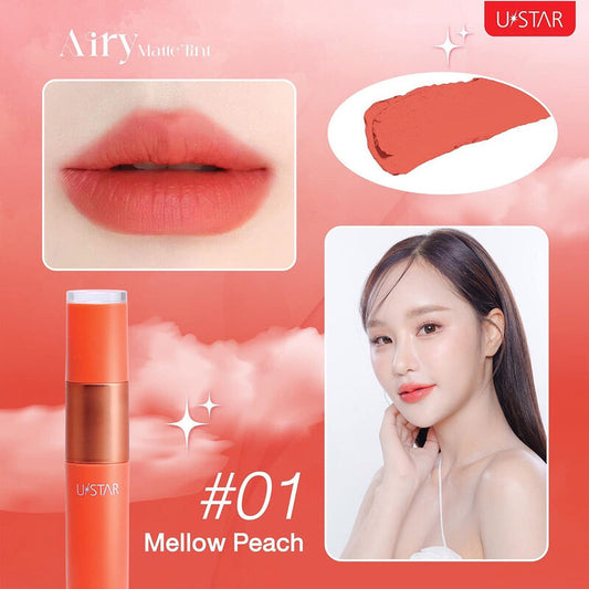 U-Star Lip Tint - Airy Matte in Mellow Peach - Beauty Buddy