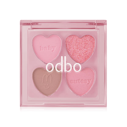 ODBO Eyeshadow Palette - Baby Strawberry 4 Shades - Beauty Buddy