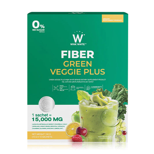WinkWhite Fiber Green Veggie Plus Dietary Supplement 15g x 10 Sachets