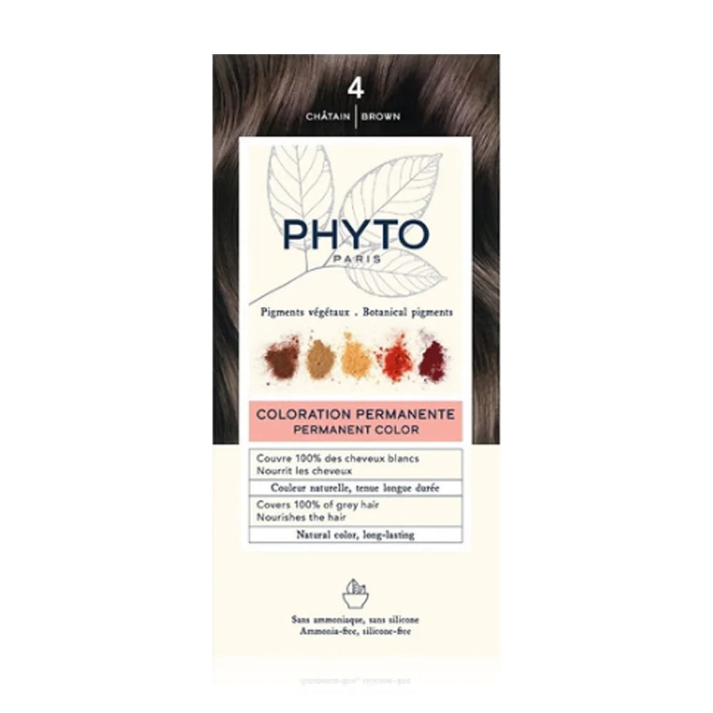 PHYTO Permanent Color Set #4 Brown Hair dye