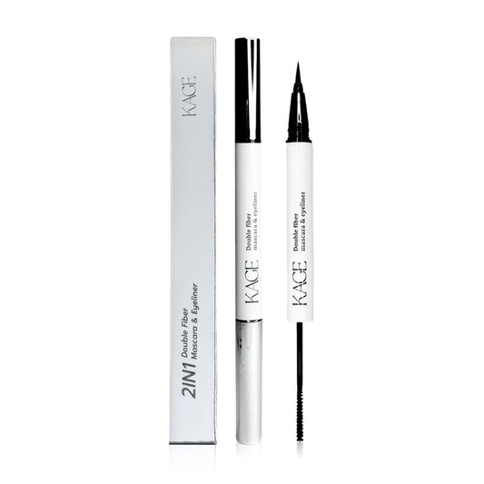 KAGE Double Fiber Mascara & Eyeliner - Waterproof Black Formula - Beauty Buddy