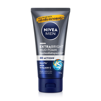 NIVEA Men's Facial Foam - Extra Bright Mud Formula - Beauty Buddy