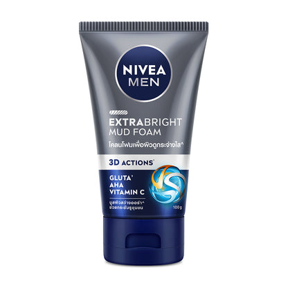 NIVEA Men Facial Foam - Extra Bright Mud for Oily Skin - Beauty Buddy