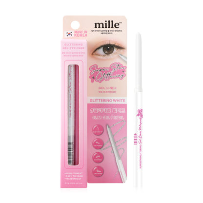 Mille Gel Liner - Waterproof Glittering White - Beauty Buddy