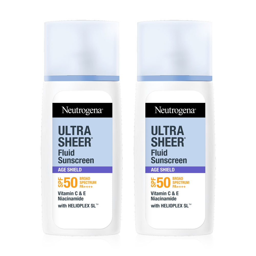 Neutrogena Ultra Sheer Fluid Facial Sunscreen Age Shield SPF50 PA+ 40ml x 2pcs #9389955550003
