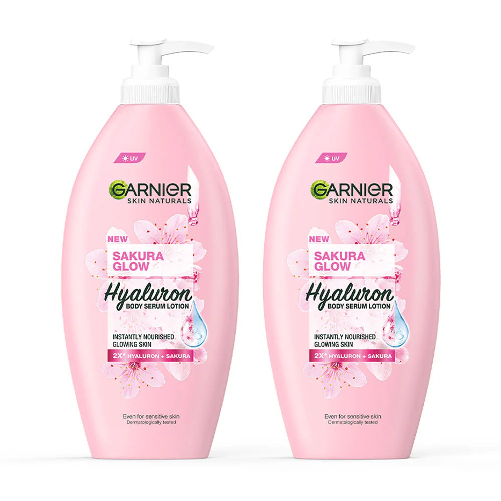 Garnier Sakura Glow Serum Milk UV 400ml x 2pcs