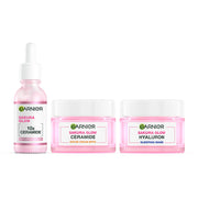 Garnier Set 3 Items Sakura White Hyaluron Booster Serum 30ml + Day Cream 50ml + Night Cream 50ml