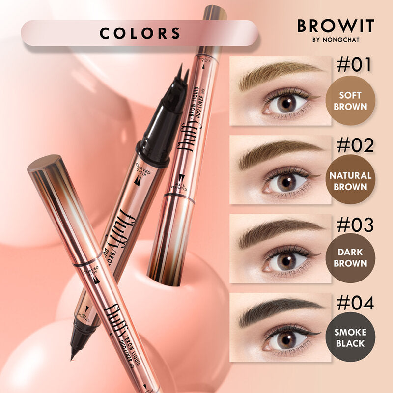 Browit Fluffy Brow Liquid Duo Liner 0.3ml + 0.3ml #01 Soft Brown