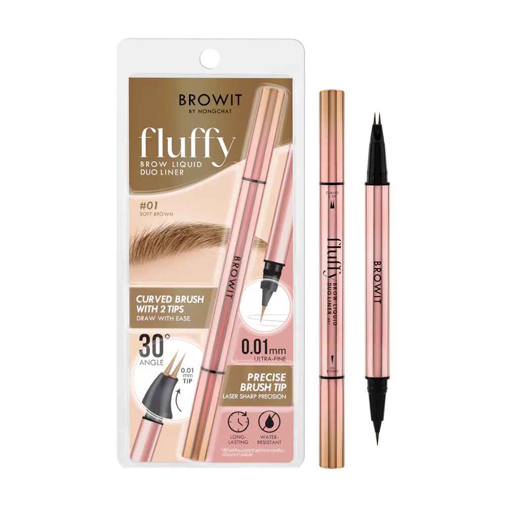 Browit Fluffy Brow Liquid Duo Liner 0.3ml + 0.3ml #01 Soft Brown