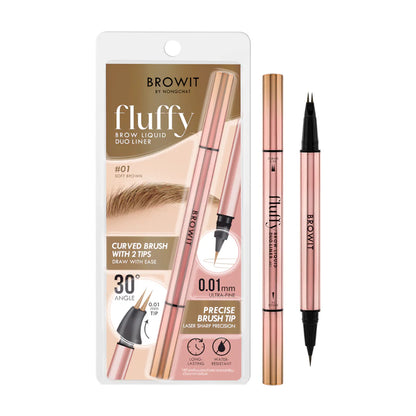 Browit Fluffy Brow Liquid Duo Liner 0.3ml + 0.3ml #01 Soft Brown