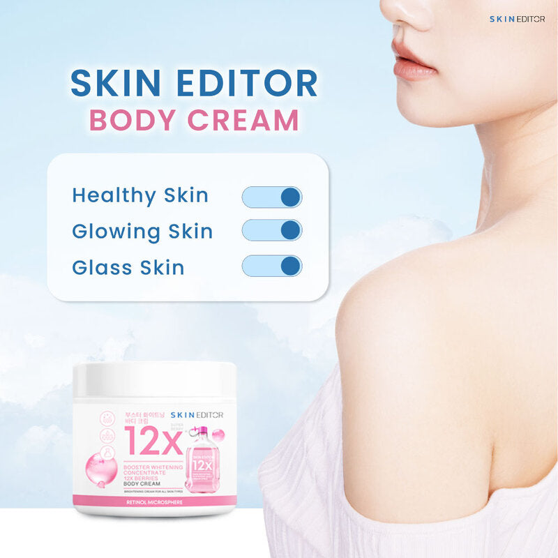 Skin Editor Booster Whitening Concentrate 12X Berries Body Cream 200ml x 2pcs