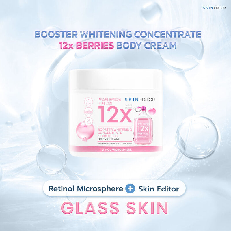 Skin Editor Booster Whitening Concentrate 12X Berries Body Cream 200ml x 2pcs