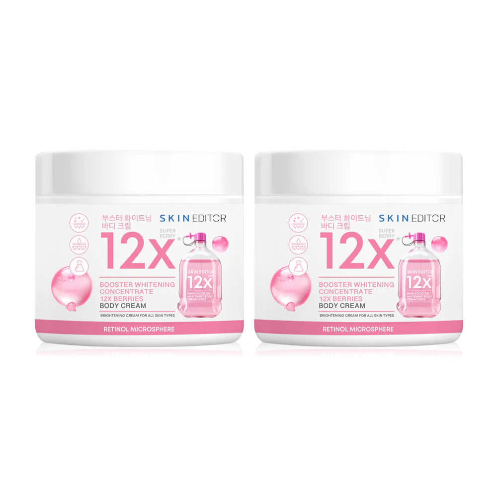 Skin Editor Booster Whitening Concentrate 12X Berries Body Cream 200ml x 2pcs