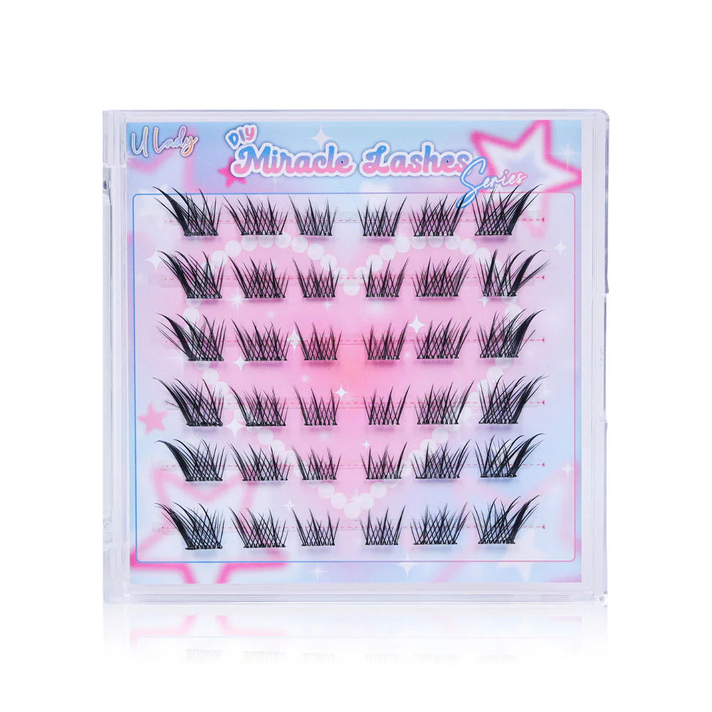 U Lady DIY Miracle Lashes 36pcs #07 False Eyelashes, Cluster Type, Self-Adhesive