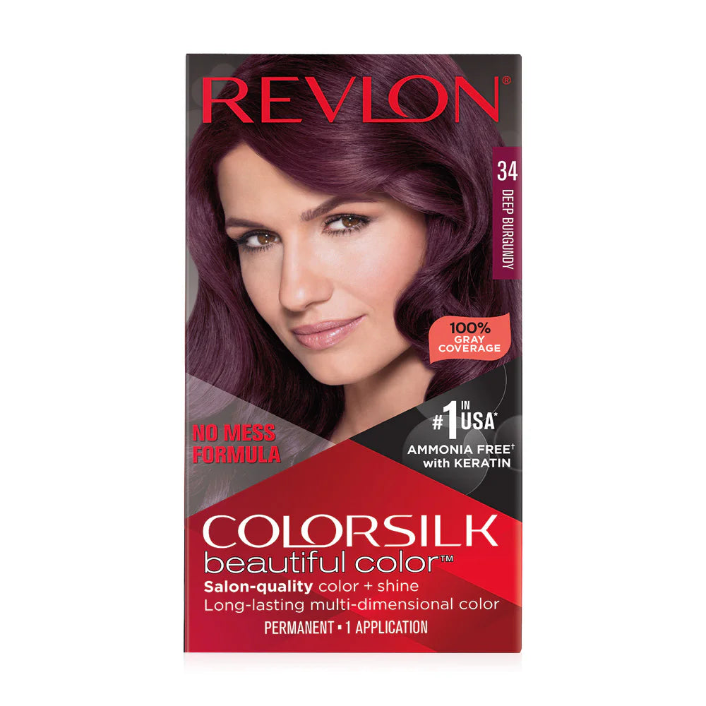REVLON Colorsilk Beautiful Color with Keratin 130ml - #34 Deep Burgundy