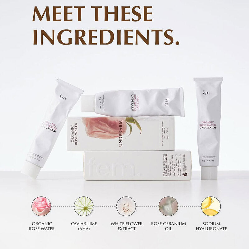 FEM Organic Rose Water Underarm 50g