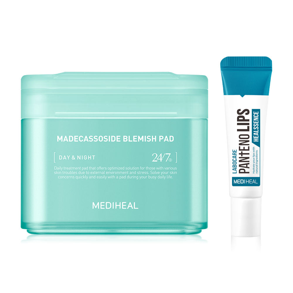 Mediheal Madecassoside Blemish Pad 170ml [100 Pads] + Pantenolips Healssence 10ml