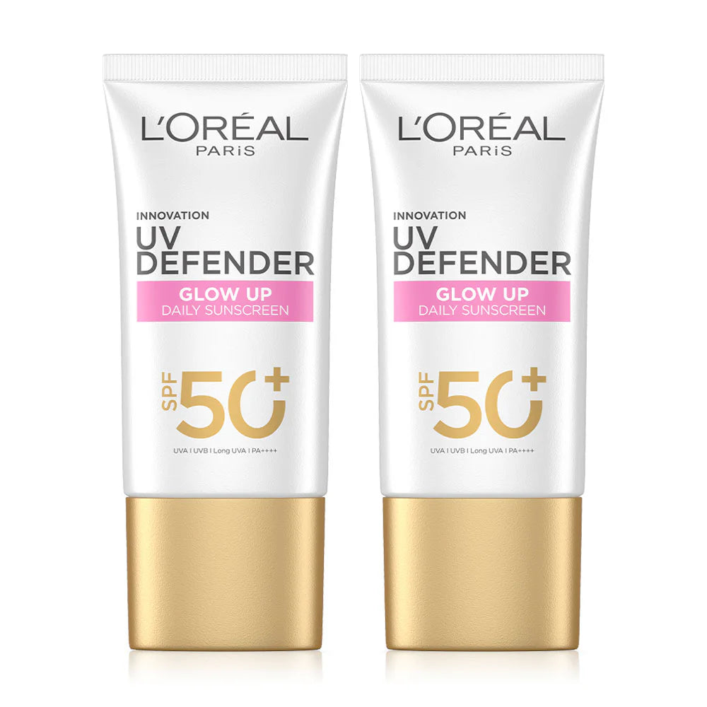 L'Oreal Paris UV Defender Glow Up Sunscreen Serum SPF50+/PA++++ Long UVA 50ml x 2pcs