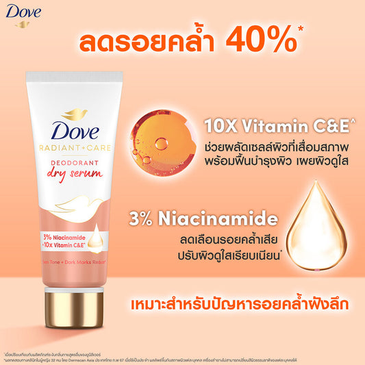 Dove Radiant + Care Deodorant Dry Serum Vitamin C&E 40ml