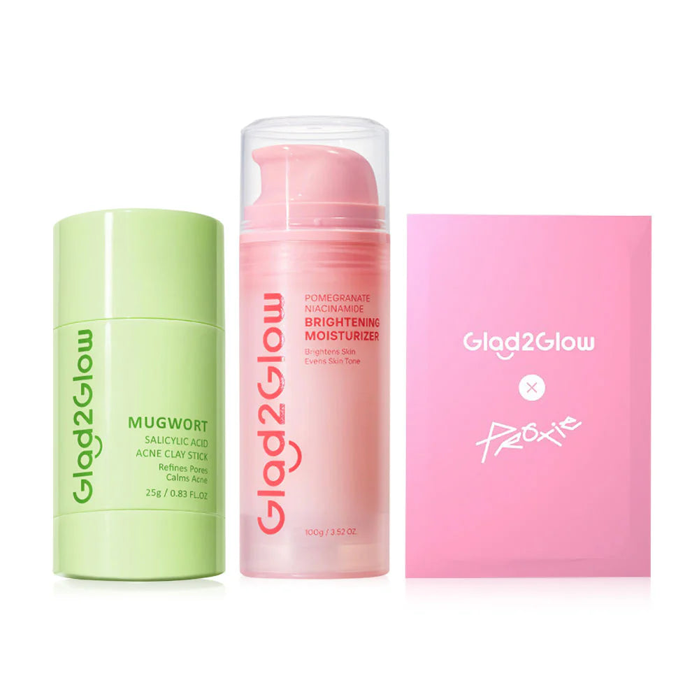 Glad2Glow Set Pomegranate Moisturizer 100g + Mugwort Clay Stick 25g + Proxie Photo Card 1pc
