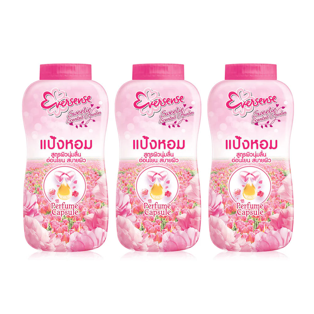 Eversense Sweet Scented Talcum Pink 180g x 3pcs