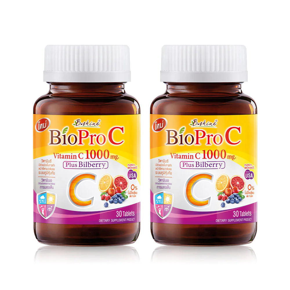 B.shine BioProC Vitamin C 1000mg Plus Bilberry 30 Capsules x 2pcs Dietary supplement