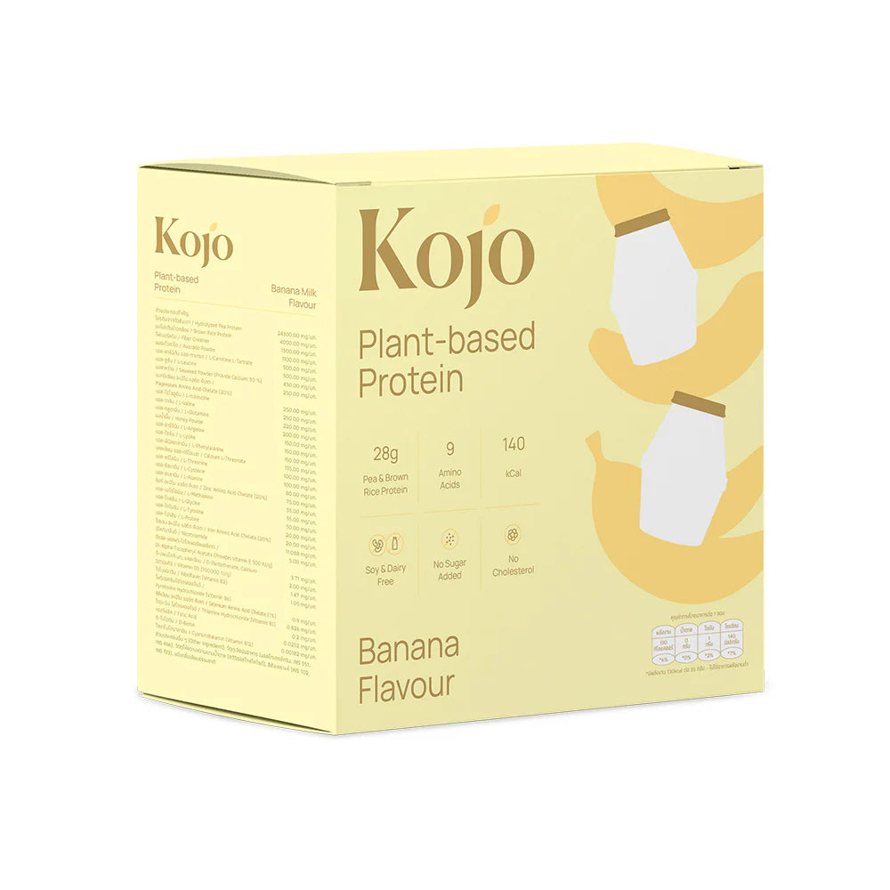 KOJO Plant Based Protein Banana Milk Flavor 35g x 10 Sachets #Banana