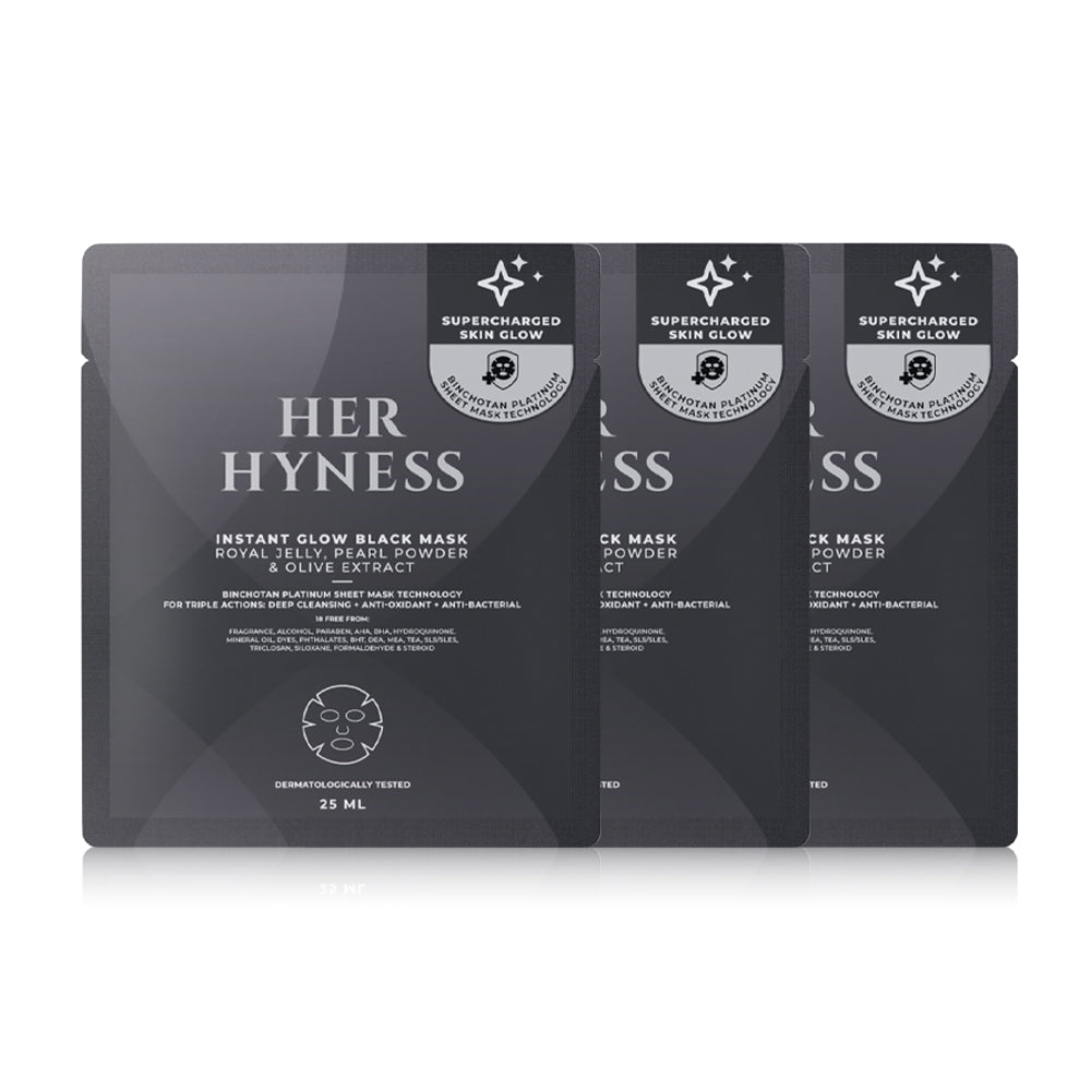 HER HYNESS Instant Glow Black Mask 25ml x 3pcs