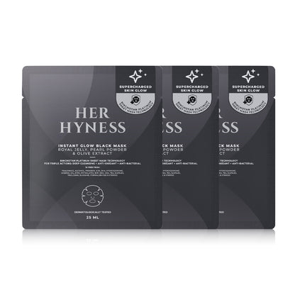 HER HYNESS Instant Glow Black Mask 25ml x 3pcs