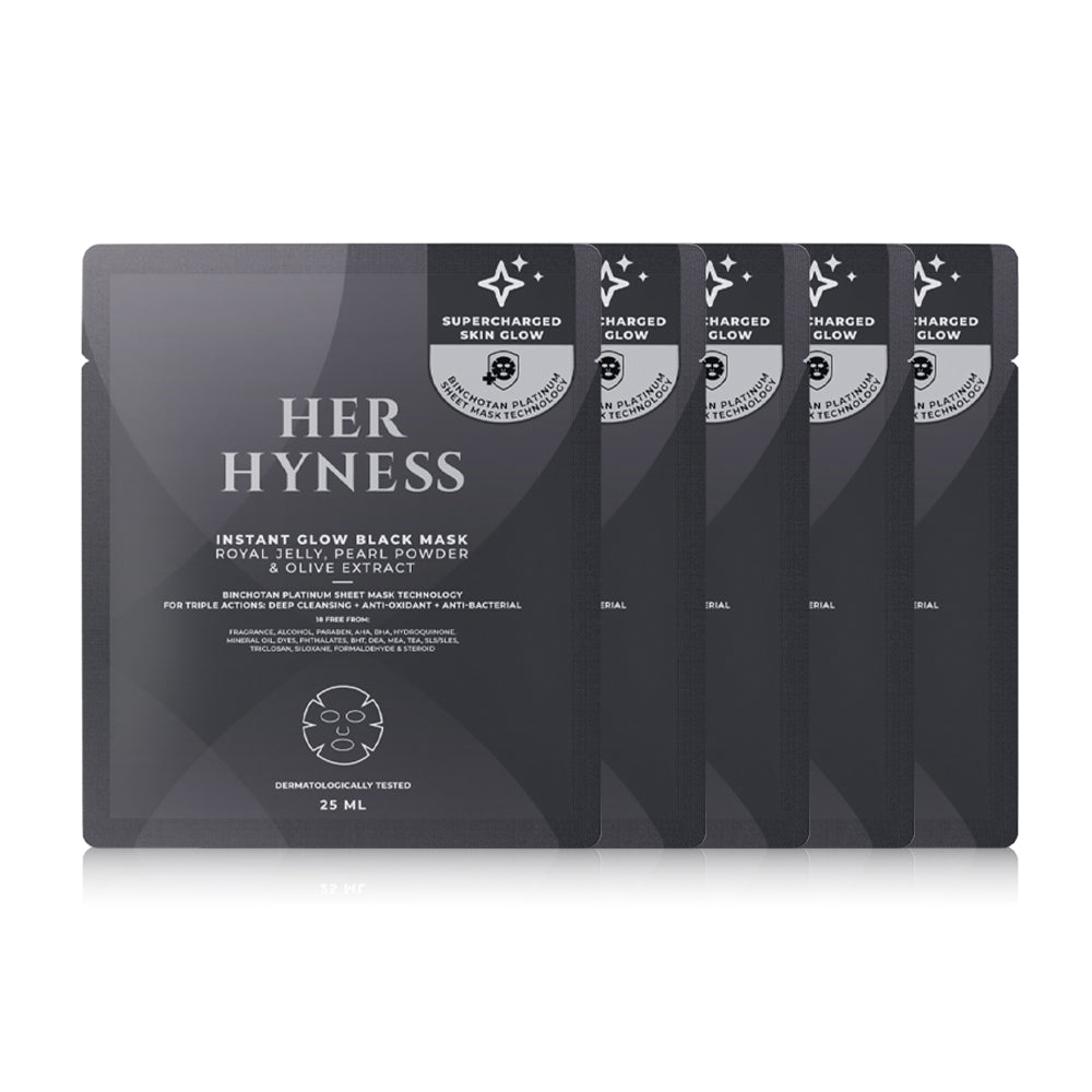 HER HYNESS Instant Glow Black Mask 25ml x 5pcs