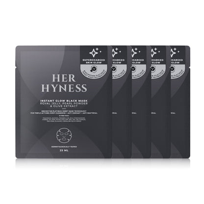 HER HYNESS Instant Glow Black Mask 25ml x 5pcs