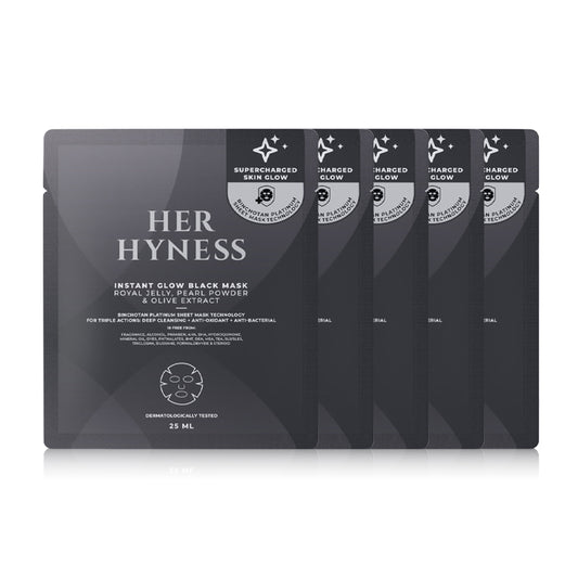 HER HYNESS Instant Glow Black Mask 25ml x 5pcs