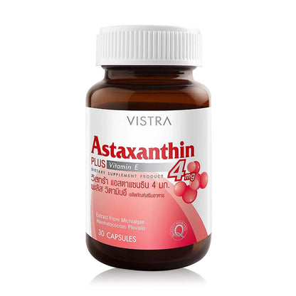 VISTRA Astaxanthin 4 Mg Plus Vitamin E 30 Capsules