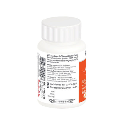 Vida Vit C From Acerola Cherry And Camu Camu Dietary Supplement 60 Capsules