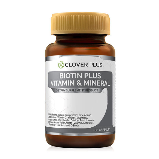 Clover Plus Biotin Plus Vitamin and Mineral 30 Capsules