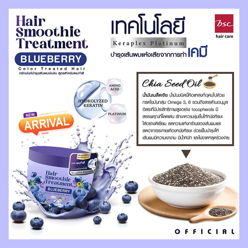 BSC Hair Care Hair Smoothie Treament Blueberry Hair Treatment 400g