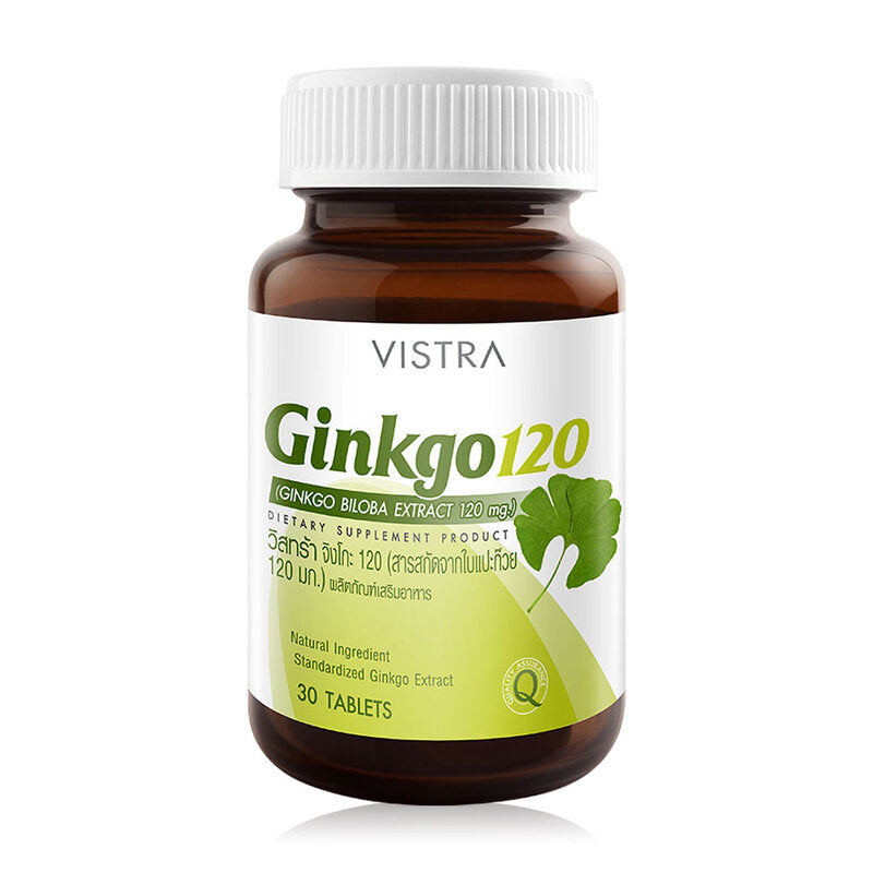 Vistra Ginkgo 120mg 30 Tablets Dietary supplement Ginkgo leaf extract 120 mg