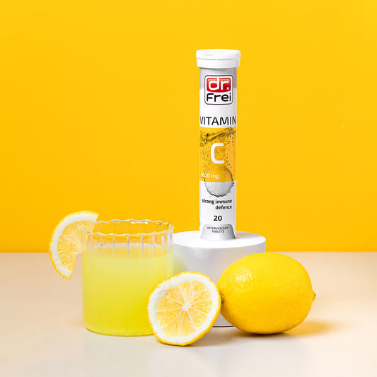 Dr.Frei Vitamin C 1000 mg Dietary Supplement Effervescent Tablets 20 Tablets Lemon Flavor