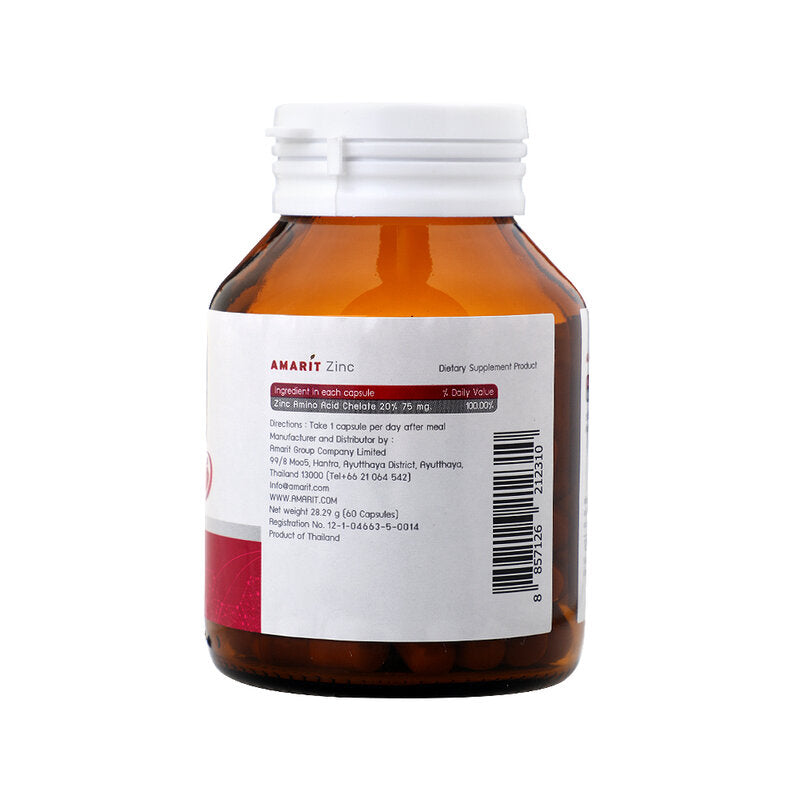 AMARIT Zinc 60 Capsules Dietary Supplement
