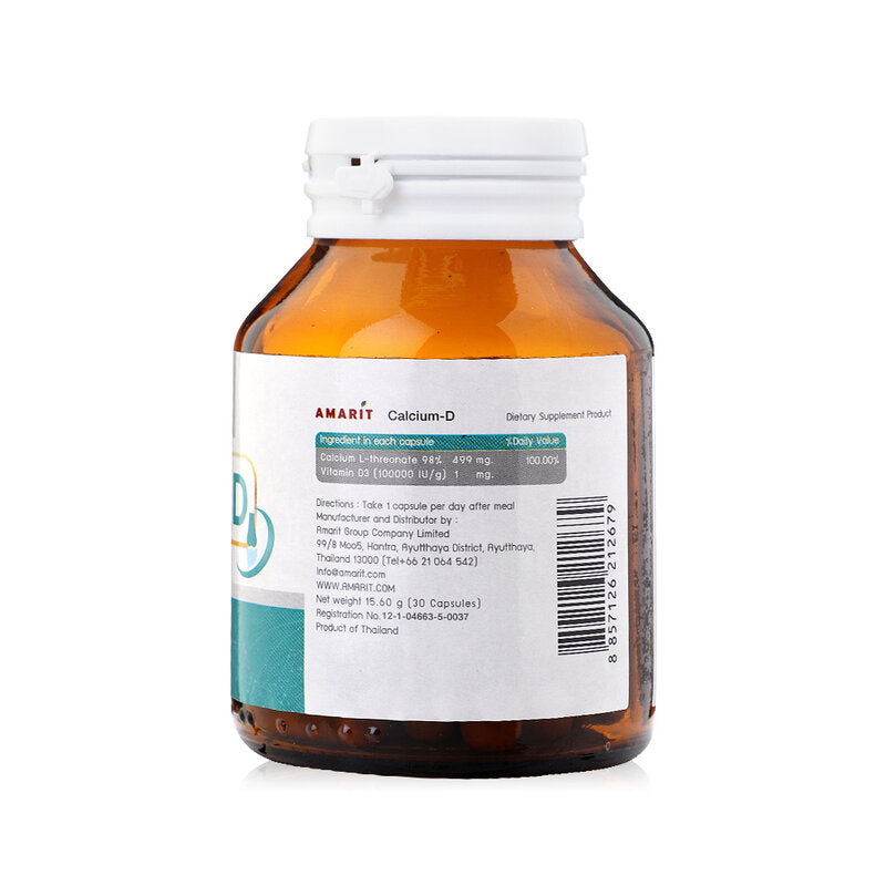 AMARIT Calcium-D Dietary Supplement 30 Capsules