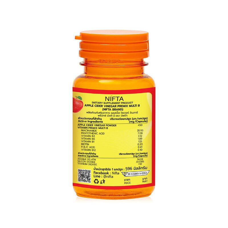 Nifta Apple Cider Vinegar Premix Multi B 30 Capsules