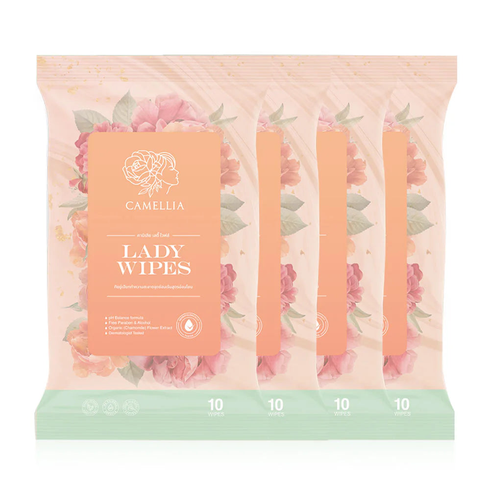 CAMELLIA Lady Wipes 10 Sheets x 4pcs