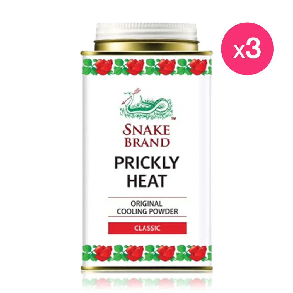 Snake Brand Prickly Heat Original Cooling Powder 140g x 3pcs #Classic