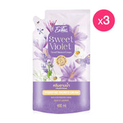 EXFAC Sweet Violet Scent Shower Cream Refill 400ml x 3pcs