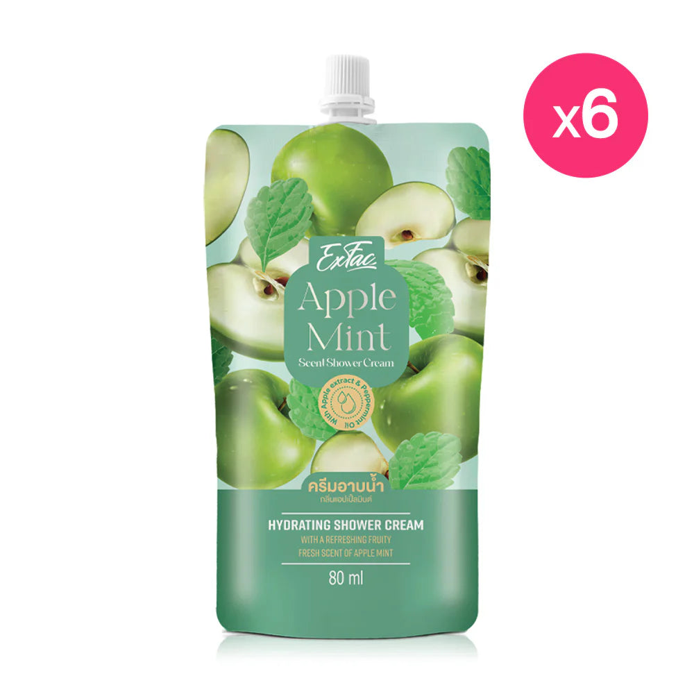 EXFAC Apple Mint Scent Shower Cream 80ml x 6pcs